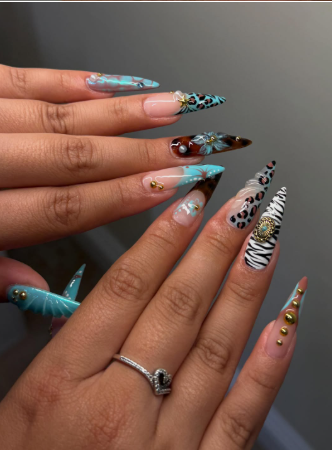 Teal mixed art