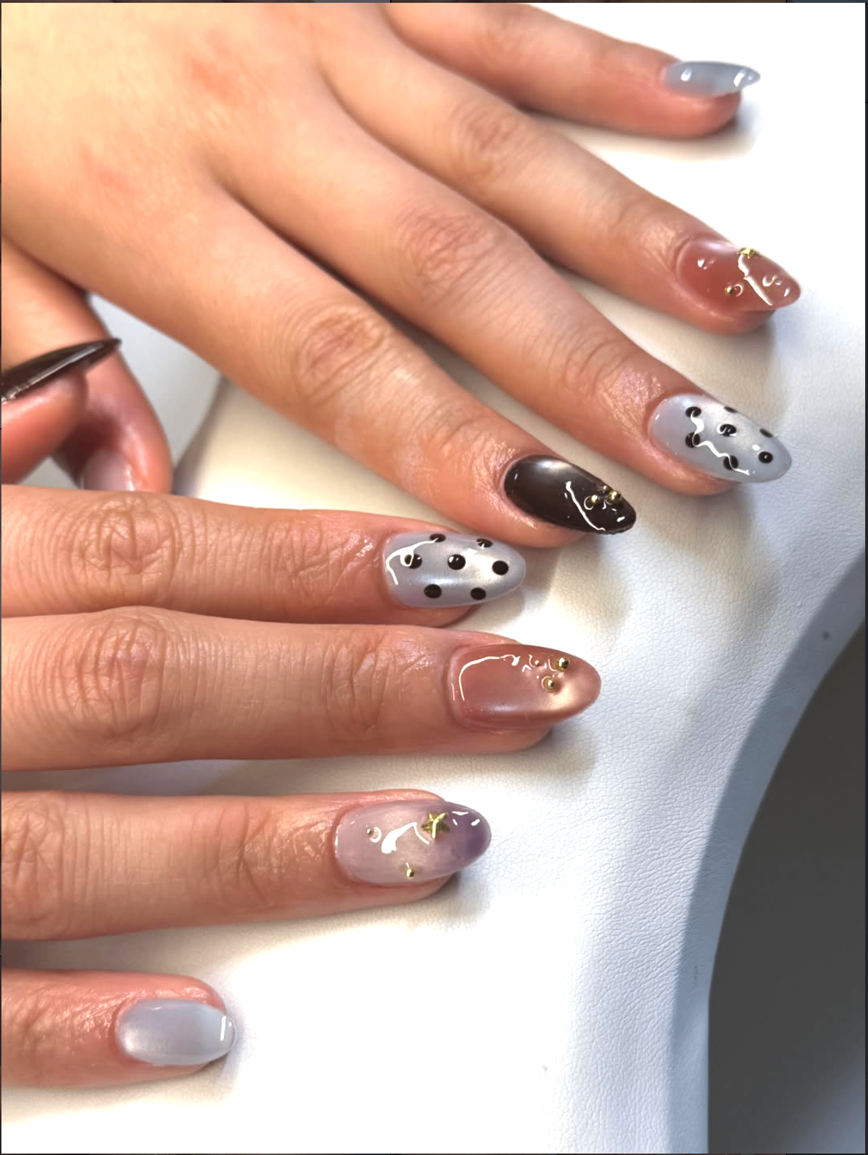 Grey polka dot art